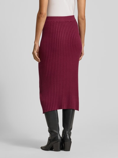 Soyaconcept Gebreide rok met structuurmotief, model 'KANITA' Bordeaux gemêleerd - 5