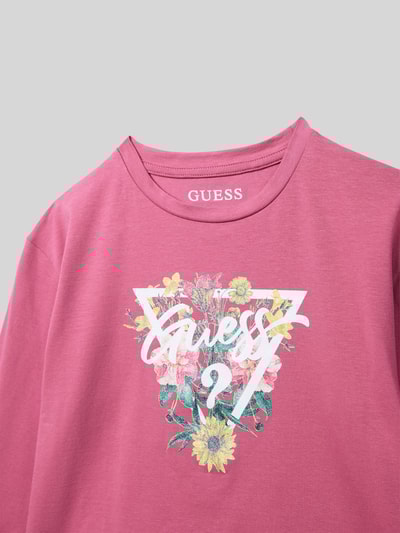 Guess Shirt met lange mouwen en labelprint Fuchsia - 2