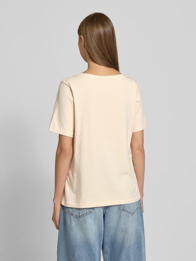 s.Oliver RED LABEL T-shirt o kroju regular fit z mieszanki bawełny Piaskowy 5