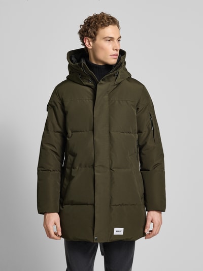 khujo Regular Fit Steppmantel mit Logo-Patch Modell 'Zeno' Oliv 4