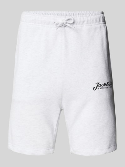 Jack & Jones Slim Fit Sweatpants mit Label-Print Modell 'GORDON' Hellgrau Melange 2
