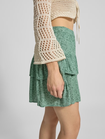 Only Ausgestellter Mini-Rock aus reiner Viskose Modell '30 BERYL' Tuerkis Melange 3