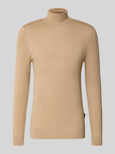 Blend Rollkragenpullover mit Label-Detail Modell 'BAGGE' Beige 2