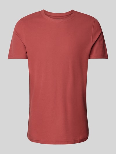 MCNEAL T-shirt met geribde ronde hals Roestrood - 2