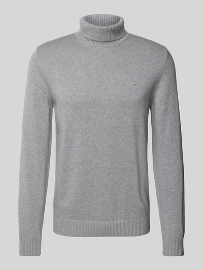 Christian Berg Men Rollkragenpullover mit Woll-Anteil und Label-Stitching Hellgrau Melange 1