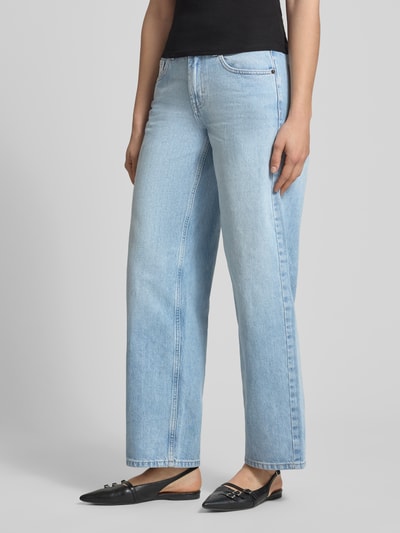 Topshop Jeansy z szerokimi nogawkami w 5 kieszeni model 'CINCH' Jasnoniebieski 4