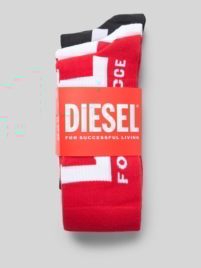 Diesel Sokken met labeldetail in een set van 3 paar Rood - 3