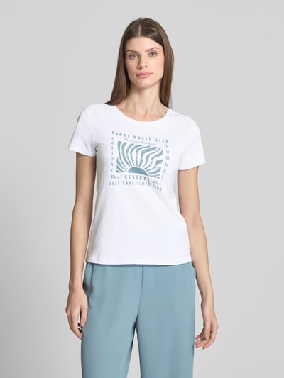 zero T-shirt met labelprint Wit - 4