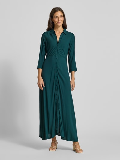 YAS Maxi-jurk met knoopsluiting, model 'SAVANNA' Donkergroen - 4