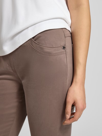 Raphaela By Brax Flared fit stoffen broek van lyocellmix, model 'Pamina' Taupe - 3