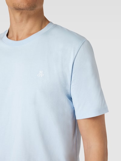 Marc O'Polo T-shirt met labelprint Lichtblauw - 3