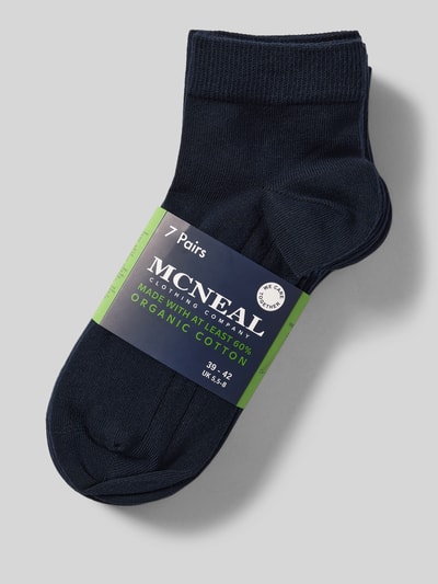 Produktfoto, Socken im 7er-Pack mit geripptem Bündchen von MCNEAL für Herren aus Baumwoll-Mix mit Stretch-Anteil und Label-Detail, dunkelblau