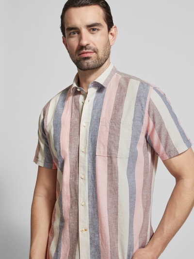 Barbour Regular Fit Freizeithemd aus Leinen-Baumwoll-Mix Modell 'PORTWELL SUMMER' Pink 3