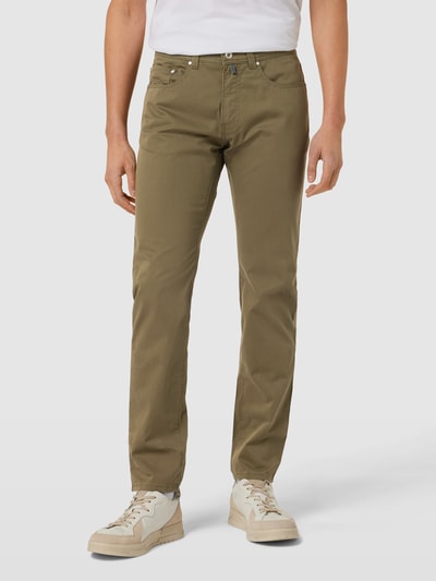 Pierre Cardin Hose mit Label-Details Modell 'Lyon' Olivgrün 4