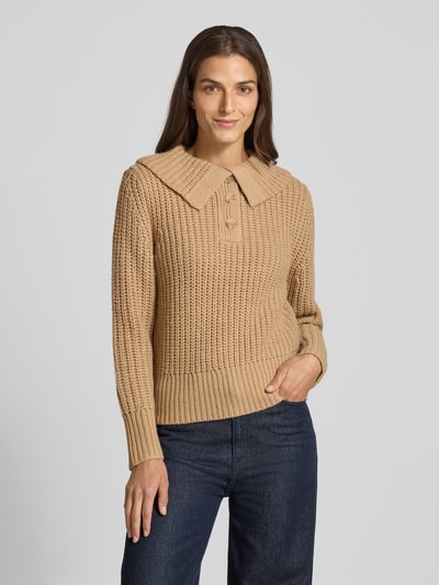 OPUS Gebreide pullover met ribboorden, model 'Proyer' Camel - 4