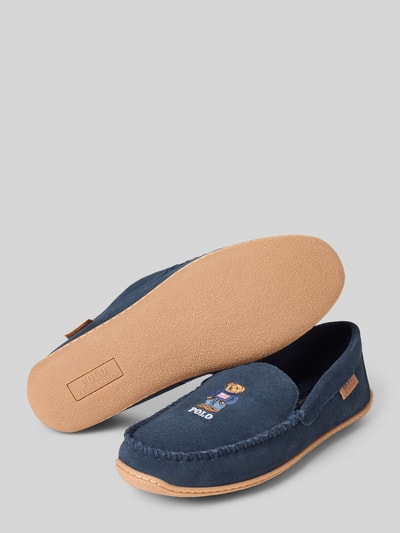 Polo Ralph Lauren Mokasyny z zamszu z wyhaftowanym logo model ‘BRENAN’ Ciemnoniebieski 4