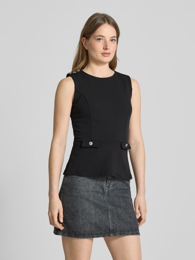 Guess Top mit Rundhalsausschnitt Modell 'AMBRE PEPLUM' BLACK 4