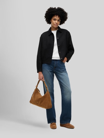 Tommy Hilfiger Henkeltasche aus echtem Veloursleder mit Label-Detail Cognac 1