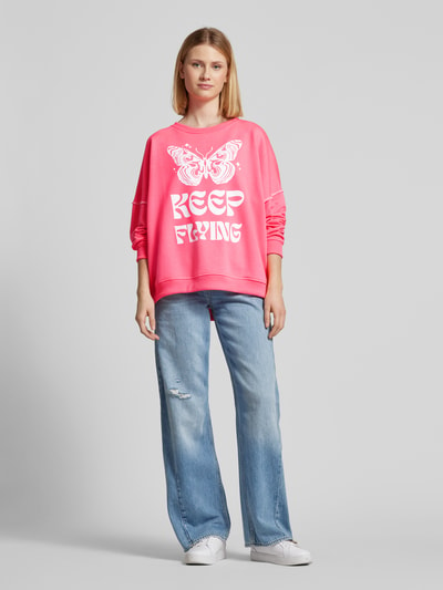 miss goodlife Oversized Sweatshirt mit Motiv- und Statement-Print Pink 1