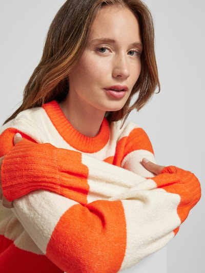 ICHI Gebreide pullover met raglanmouwen, model 'EDEN' Oranje - 3