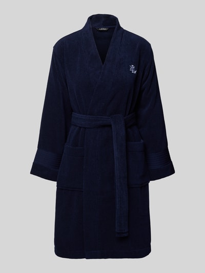 Lauren Ralph Lauren Szlafrok o kroju comfort fit z czystej bawełny model 'Core Greenwich' Ciemnoniebieski 1