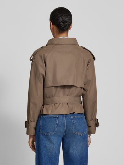 Tommy Hilfiger Cropped Trenchcoat mit Stehkragen Taupe 5