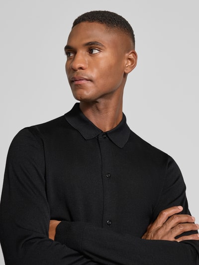 Strellson Regular fit gebreid jack van zuivere scheerwol, model 'MAREK'  Zwart - 3