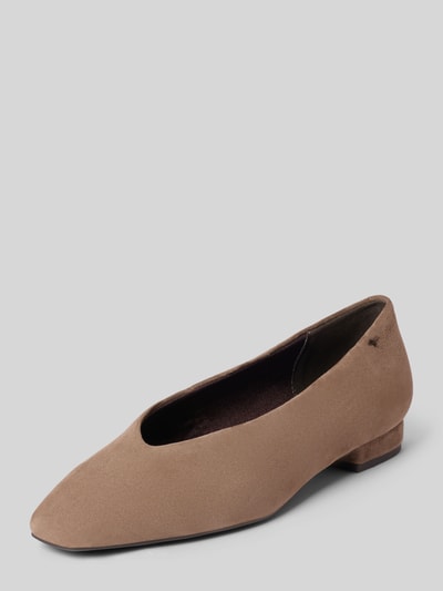 Produktfoto, Ballerina aus echtem Rindsleder von Tamaris in Taupe mit matter Oberfläche und softer Textur, Damen Ballerina von Tamaris