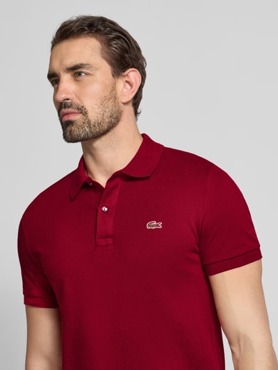 Lacoste Slim Fit Poloshirt aus reiner Baumwolle Bordeaux 3