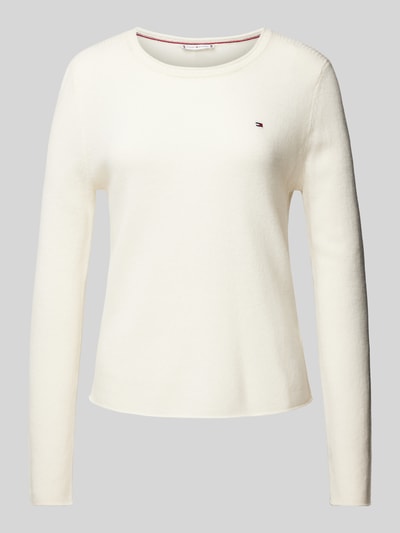 Tommy Hilfiger Strickpullover mit Logo-Stitching Offwhite 1