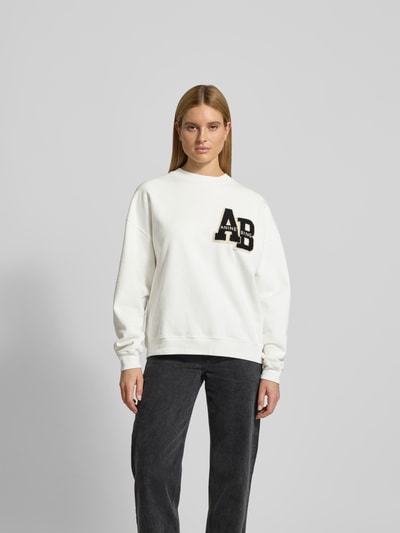 Anine Bing Oversized Sweatshirt mit Logo-Detail Offwhite 4