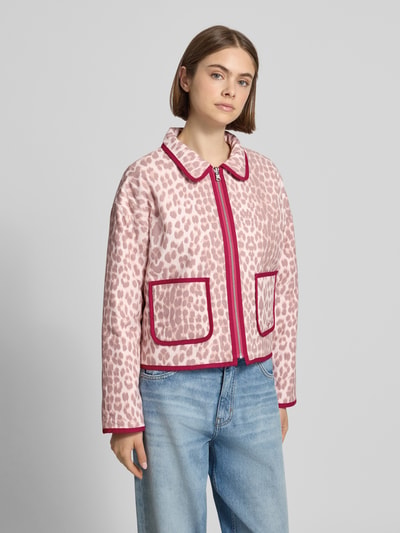 OH APRIL Jacke mit Eingrifftaschen und Logo-Stitching Rosa 4