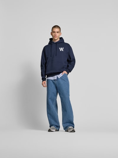 Wood Wood Oversized Hoodie aus Baumwolle Marine 1