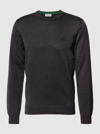 Lacoste Regular Fit Strickpullover mit Rundhalsausschnitt Anthrazit 1