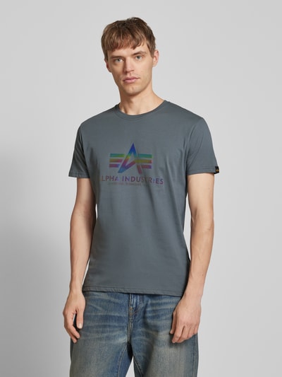 Alpha Industries T-Shirt mit Label-Print Modell 'Rainbow' Anthrazit 4