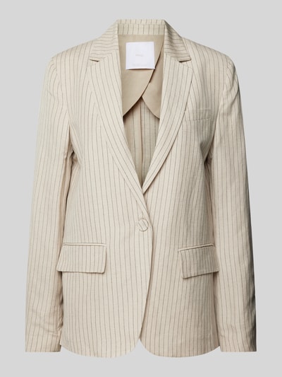 Mango Leinenblazer mit Streifenmuster Modell 'BRIONES' Beige 2