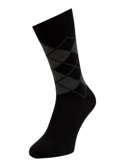 Burlington Socken mit Rautenmuster Modell 'Bolton' Black 1