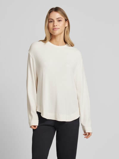 BOSS Oversized Sweatshirt mit Label-Stitching Modell 'OTTOMAN' Offwhite 4