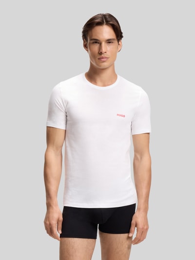 HUGO T-shirty o kroju regular fit z czystej bawełny w zestaw 3 szt. Terakotowy 2