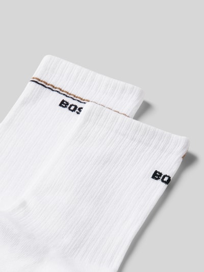 BOSS Socken mit Label-Stitching Modell 'Iconic' im 2er-Pack Weiss 2