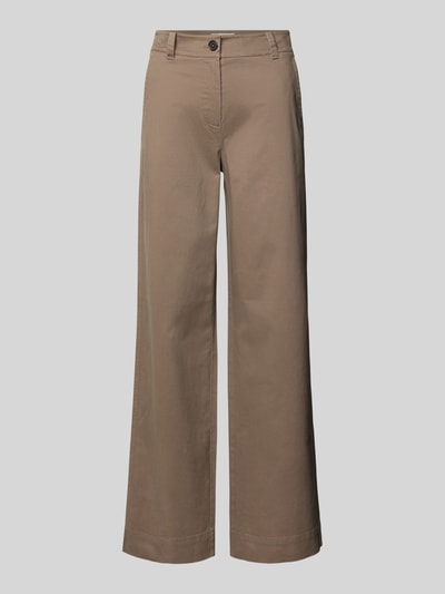 Marc O'Polo broek met rechte pijpen van katoenmix Taupe - 2