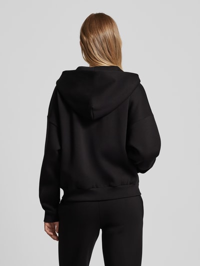 Review Oversized sweatjack met labelprint Zwart - 5