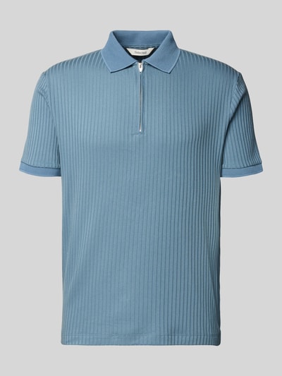 Produktfoto, Regular Fit Poloshirt mit Baumwoll-Anteil Modell 'FAVE' von SELECTED HOMME, efekt: jednolity kolor, krój regular fit, kołnierzyk polo, zapięcie: krótki zamek błyskawiczny, rękaw: krótki rękaw, zakończenie rękawów: prążkowane ściągacze, wykończenie materiału: prążkowana faktura