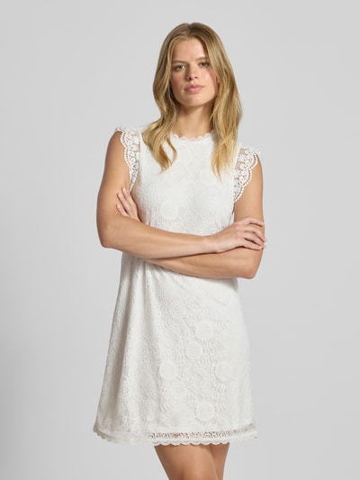 Pieces Rechte cocktailjurk van kant, model 'COLLINE' Offwhite - 4