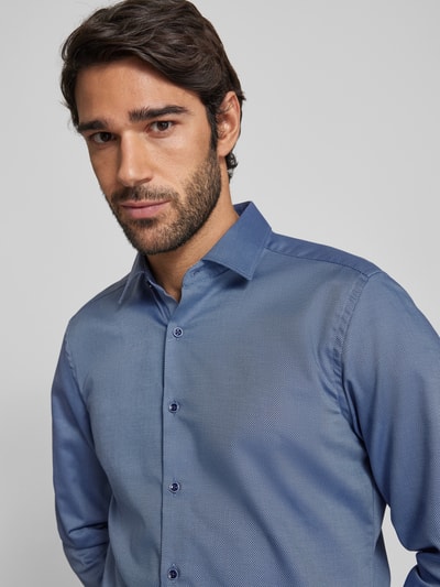 Eterna Slim fit zakelijk overhemd met kentkraag Bleu - 3