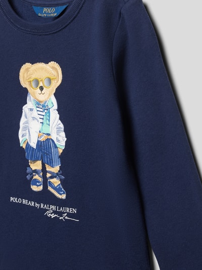 Polo Ralph Lauren Kids Sukienka z nadrukiem z motywem i logo model ‘BEARFLEECE’ Granatowy 2