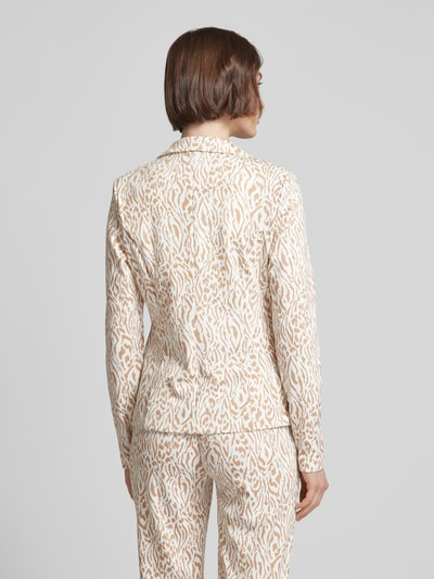 ICHI Blazer met all-over print, model 'Kate Print' Beige - 5