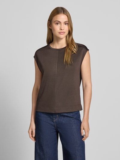 OPUS T-Shirt mit Rundhalsausschnitt Modell 'Slummi' Dunkelbraun 4