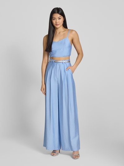 GUIDO MARIA KRETSCHMER WOMAN Spodnie z zakładkami w pasie, szeroką nogawką i efektem marszczenia model ‘Finja’ Jasnoniebieski 1