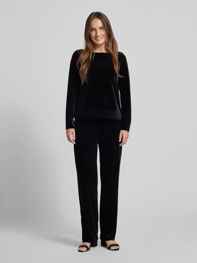 Emporio Armani Straight Leg Stoffhose mit elastischem Bund Black 1